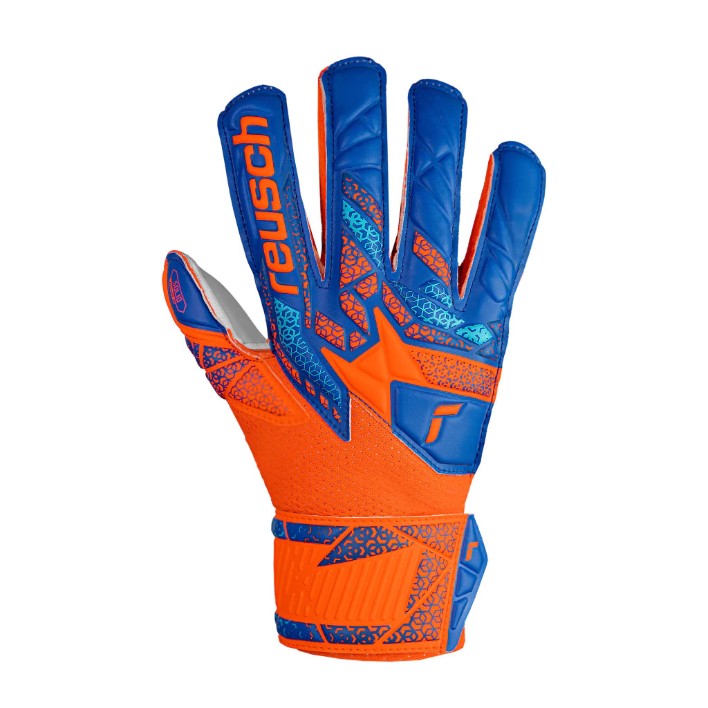 Reusch Attrakt Finger Support – Guante de Arquero Naranja/Azul