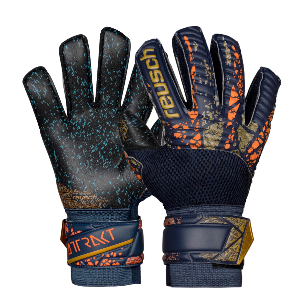 Reusch Attrakt Pro Fusion – Guante de Arquero Azul/Naranja/Dorado